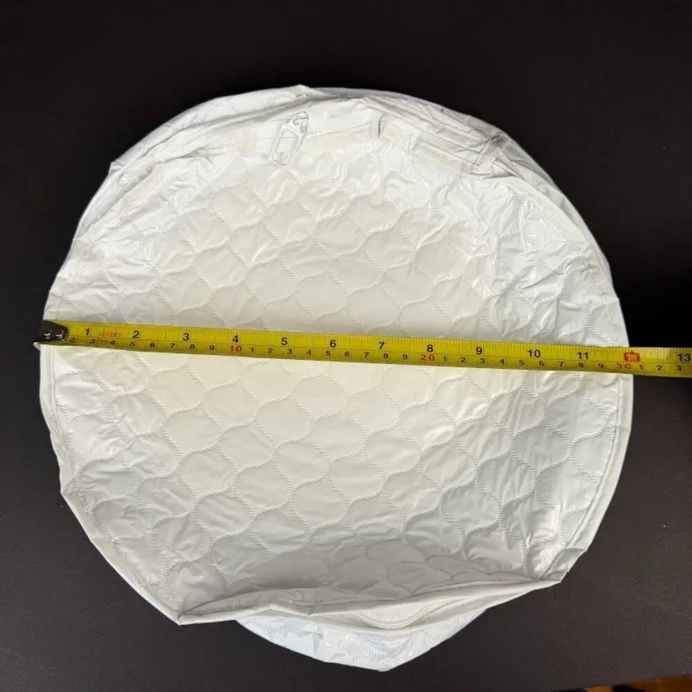 6 Piece Set White Quilted Vinyl Dinnerware/Dish/China Zippered Storage Cases